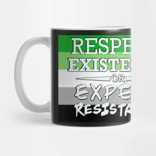 Respect Exsistence or Expect Resistance, Agender Pride Flag Mug